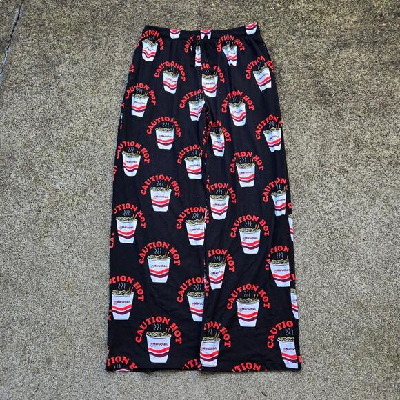 VtgY2k MARUCHAN RAMEN Cup Of Noodles All Over Graphic Print Lounge Pants Sz Lg - Picture 1 of 4